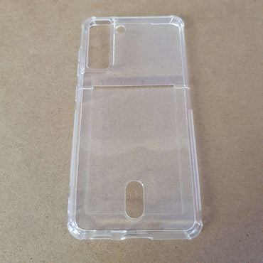 Soft TPU Clear Case With Card Slot - For Samsung S21 FE - mosaccessories