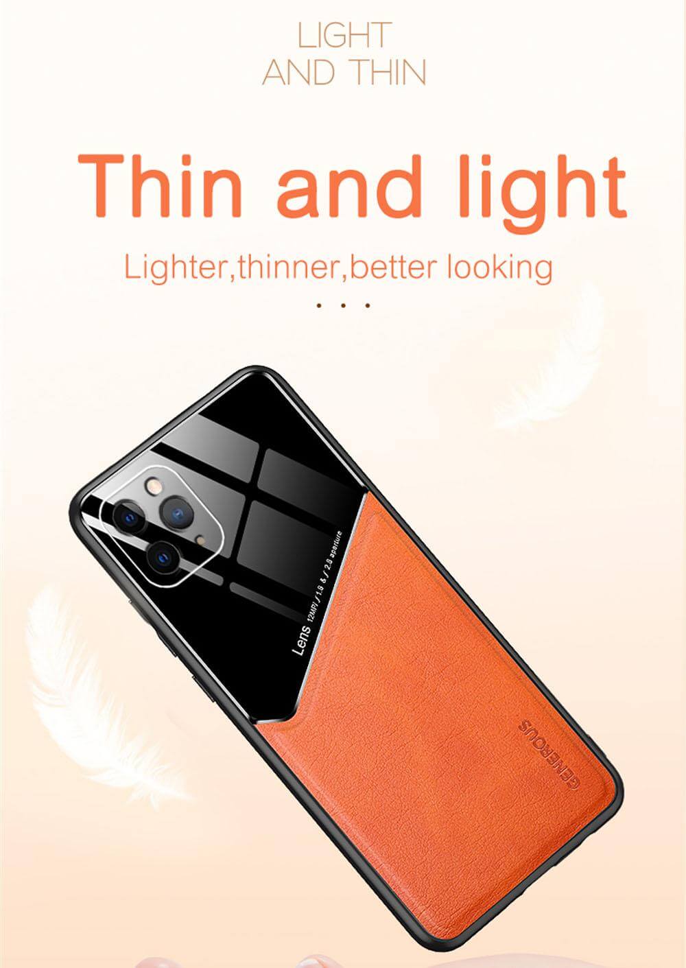 Acrylic + PU Leather Black Case - For iPhone 12 / 12 Pro Case - mosaccessories