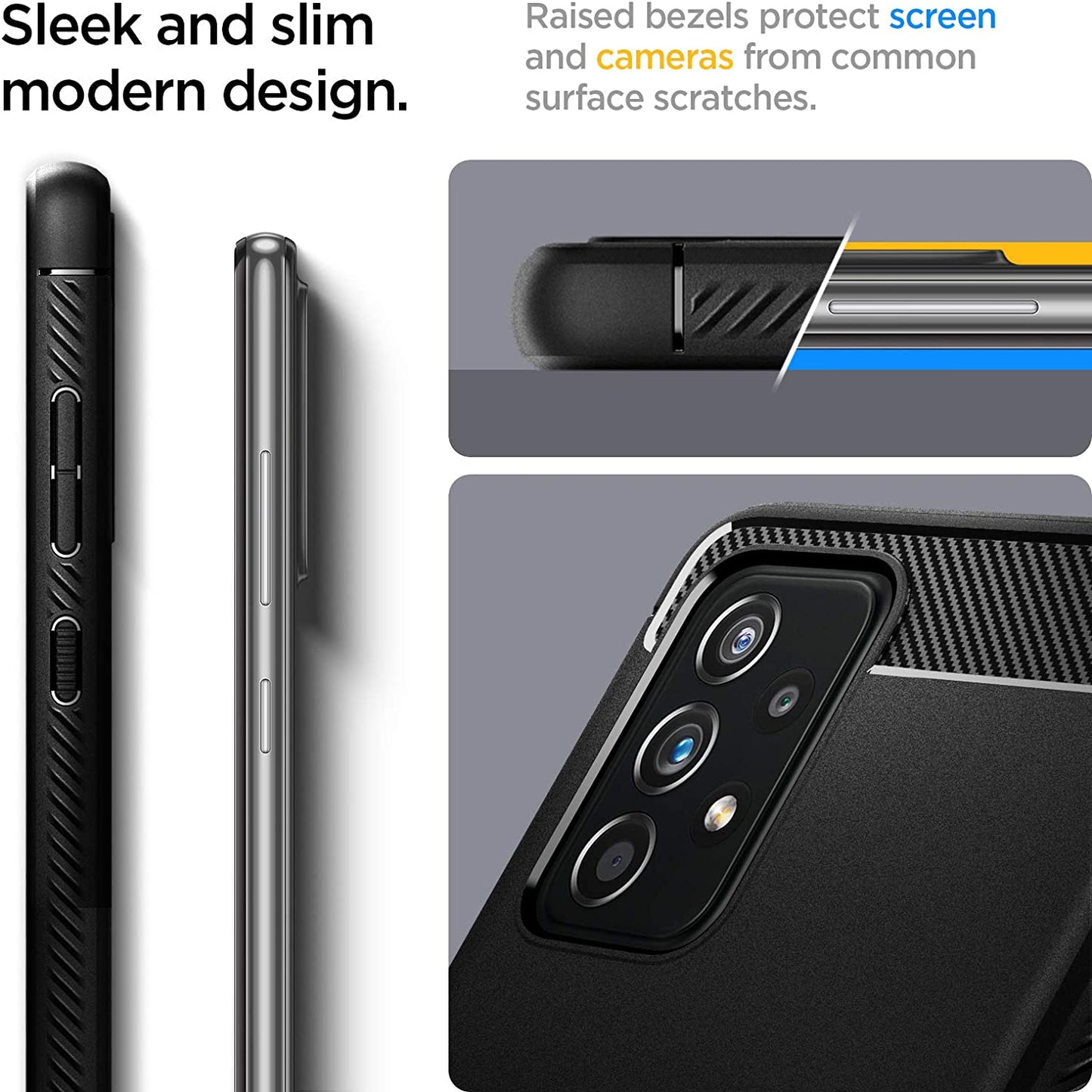 Spigen Rugged Armor Matte Black Case - For Samsung Galaxy A52s 5G / A52 5G / A52 - mosaccessories