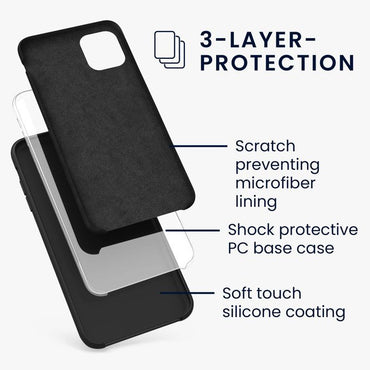 Silicone Protective Black Case - For iPhone 11 - mosaccessories