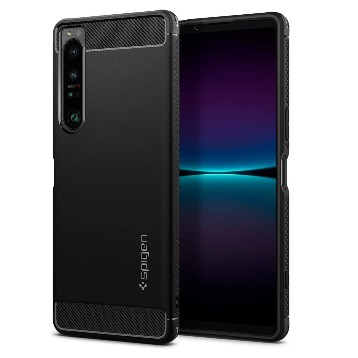 Spigen Rugged Armor Matte Black Case - For Sony Xperia 1 IV - mosaccessories