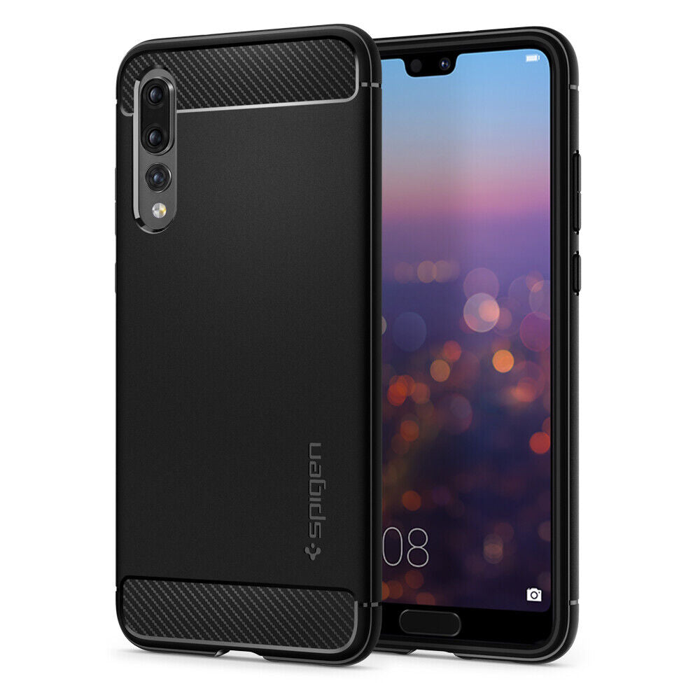 Spigen Rugged Armor Matte Black Case - For Huawei P20 Pro - mosaccessories