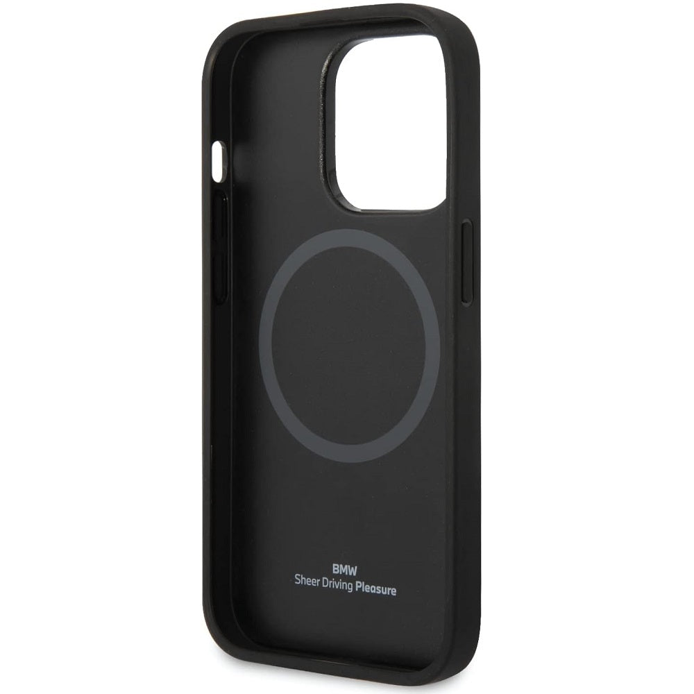 BMW Black Signature Logo Imprint Hard Phone Case - For iPhone 14 Pro Max Inside View - mosaccessories