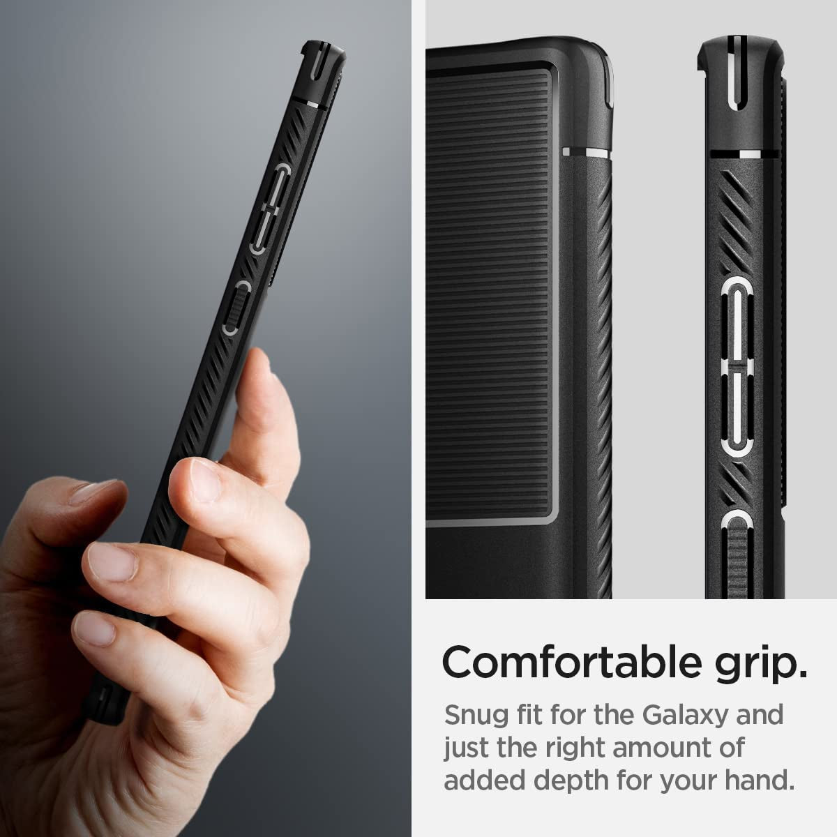 Spigen Rugged Armor Matte Black Case - For Samsung Galaxy S22 Ultra