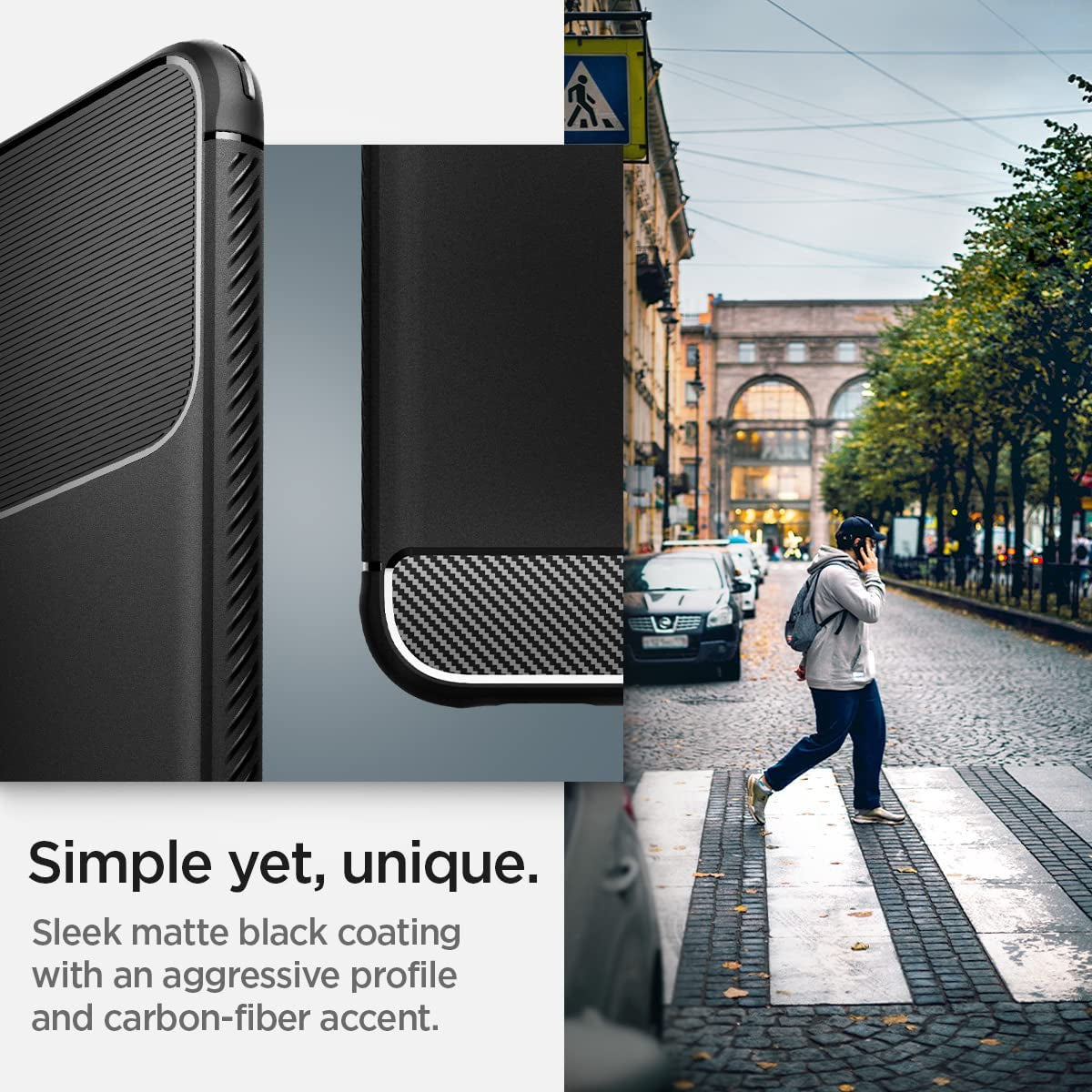 Spigen Rugged Armor Matte Black Case - For Samsung Galaxy S22+ - mosaccessories