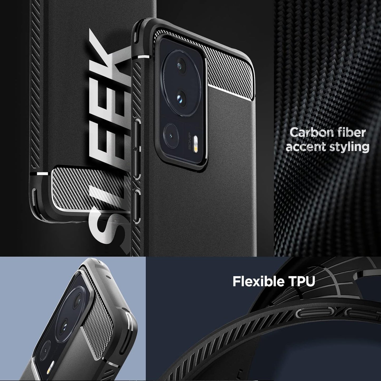 Spigen Rugged Armor Matte Black Case - For Xiaomi 13 Lite