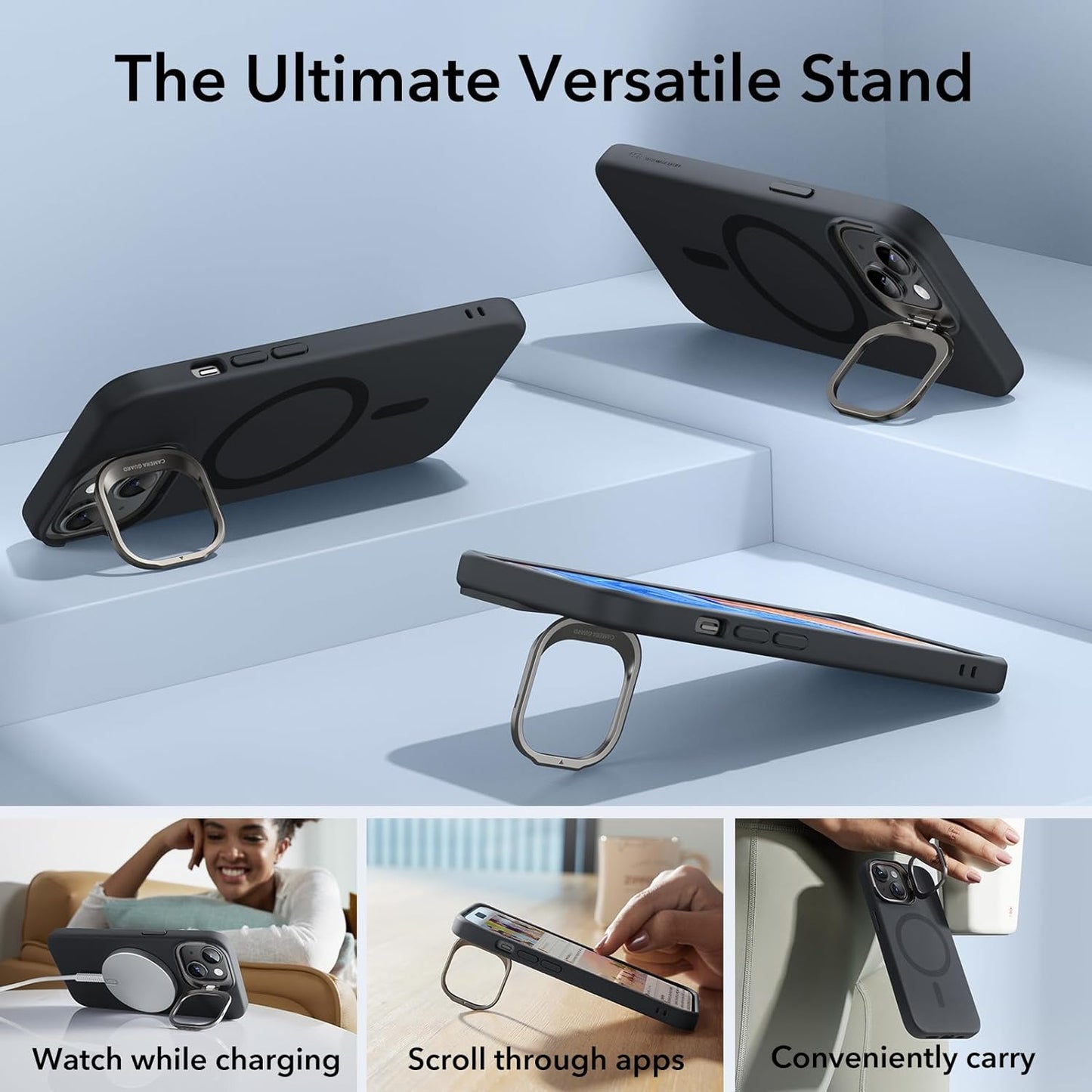 ESR Cloud Kickstand Halolock MagSafe Silicone Case - For iPhone 15 - mosaccessories