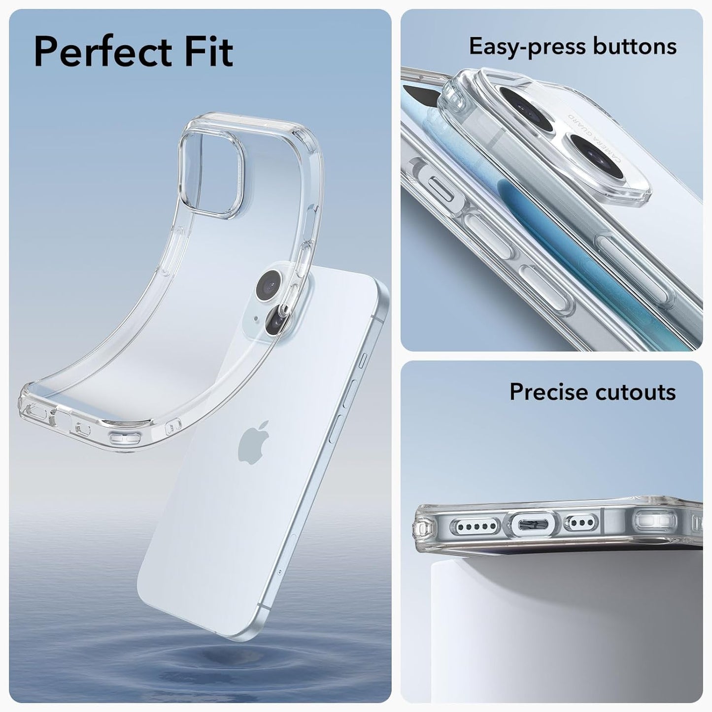 ESR Zero Series Clear Shockproof TPU Case - For iPhone 15 Plus - mosaccessories