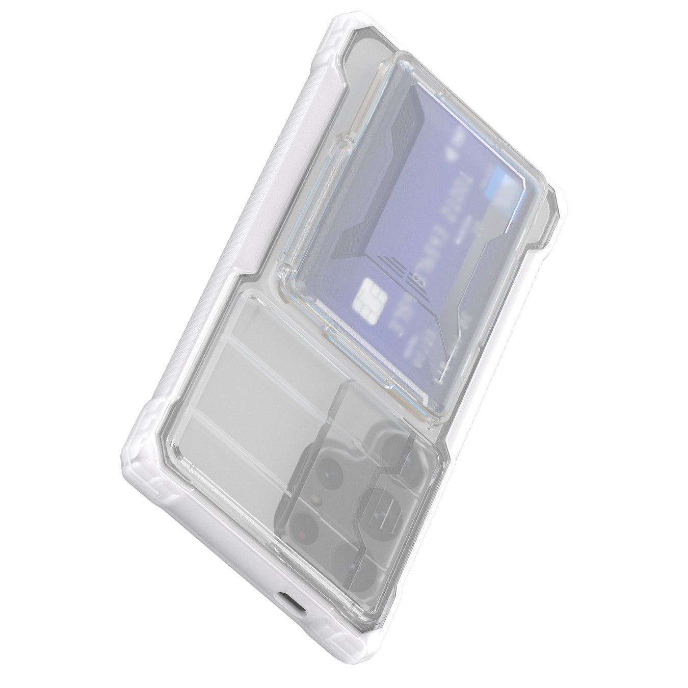 GKK Lens Protection Case Card Slot Kickstand Clear Phone Cover - For Samsung Galaxy S24 Ultra