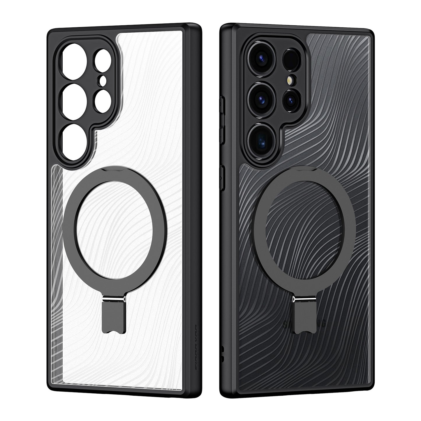 DUX DUCIS Aimo Series Magnetic Case Kickstand Black Phone Cover (REACH Certification) - For Samsung Galaxy S24 Ultra