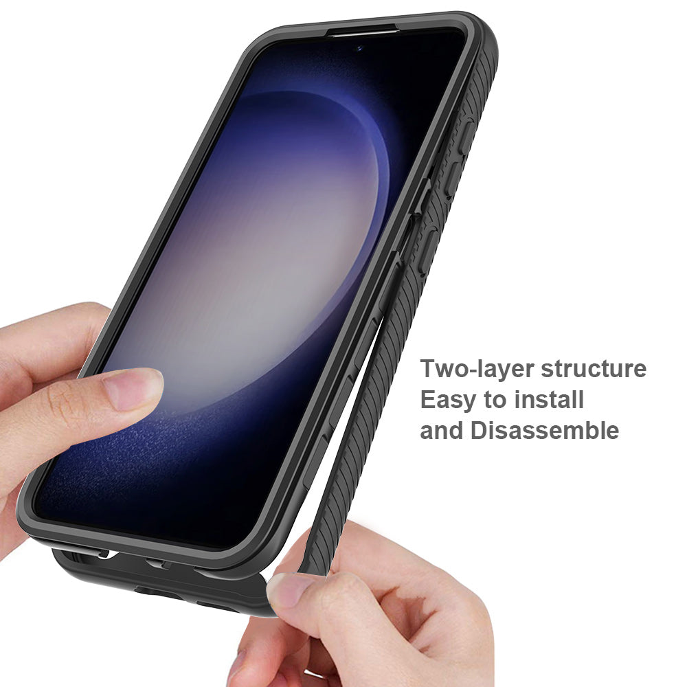 PC + TPU Shock Absorbing Black Mobile Phone Back Shell - For Samsung Galaxy S24