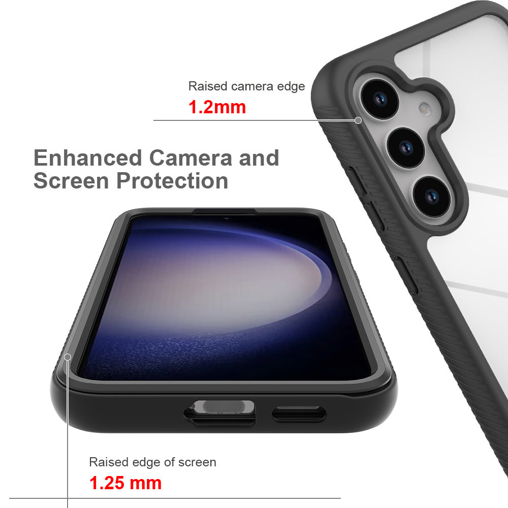 PC + TPU Shock Absorbing Black Mobile Phone Back Shell - For Samsung Galaxy S24