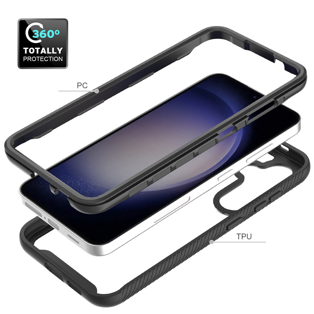 PC + TPU Shock Absorbing Black Mobile Phone Back Shell - For Samsung Galaxy S24