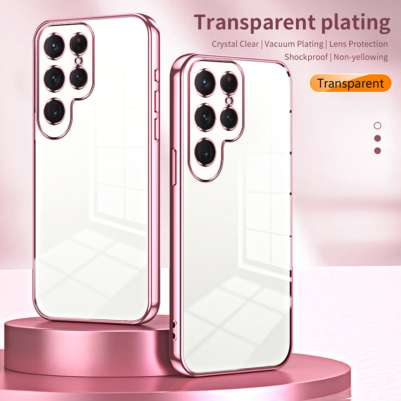 TPU Phone Case Electroplated Frame Protective Purple Cover - For Samsung Galaxy S24 Ultra