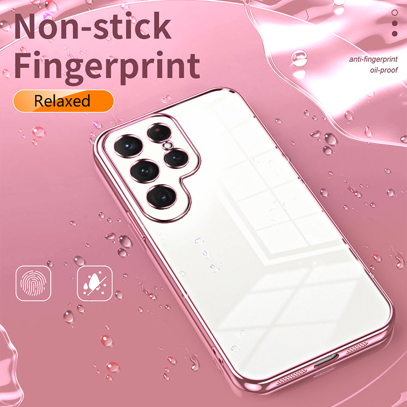 TPU Phone Case Electroplated Frame Protective Purple Cover - For Samsung Galaxy S24 Ultra