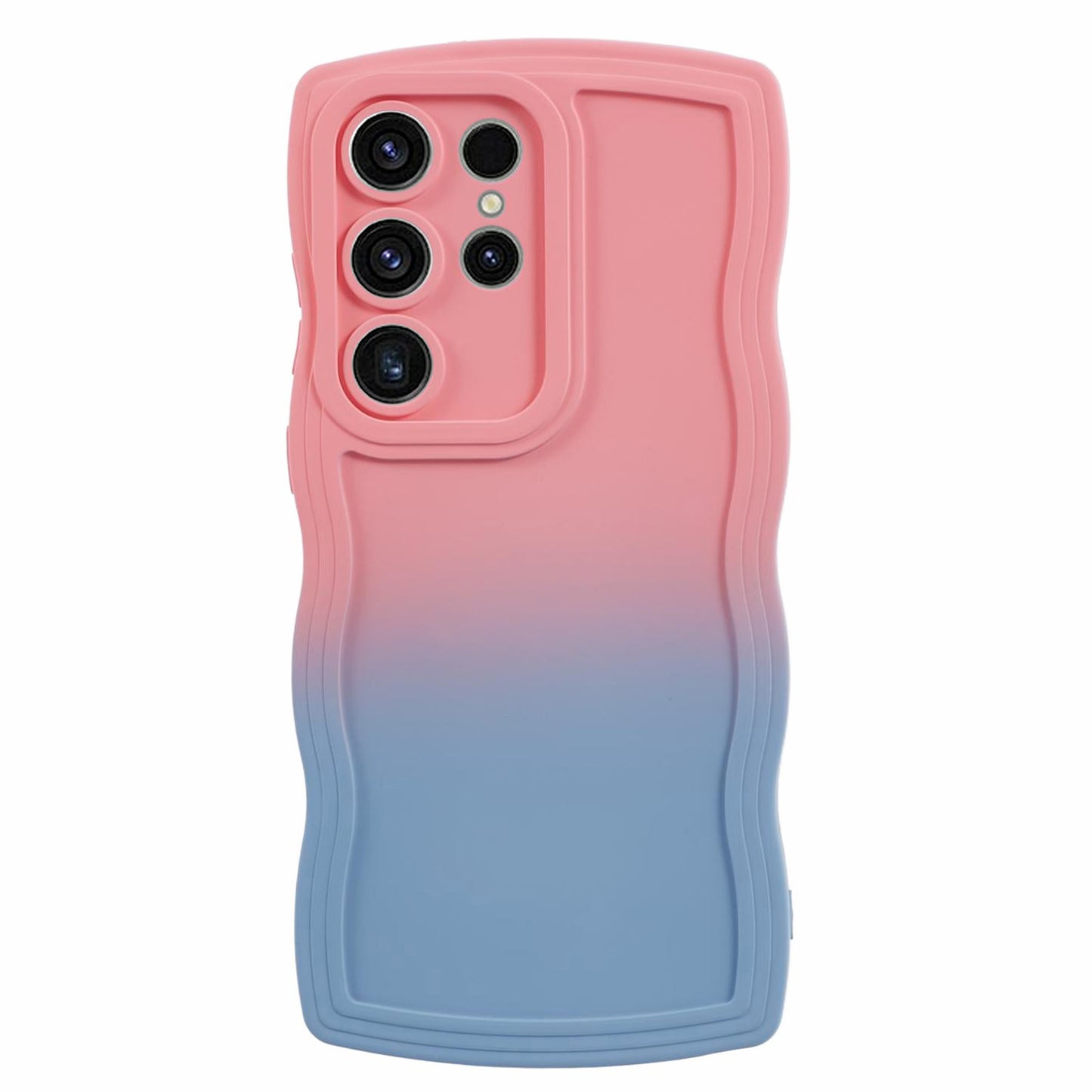 JTW Series Pink/Sky Blue Phone Case Gradient Dual Colour TPU Cover - For Samsung Galaxy S24 Ultra