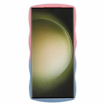 JTW Series Pink/Sky Blue Phone Case Gradient Dual Colour TPU Cover - For Samsung Galaxy S24 Ultra