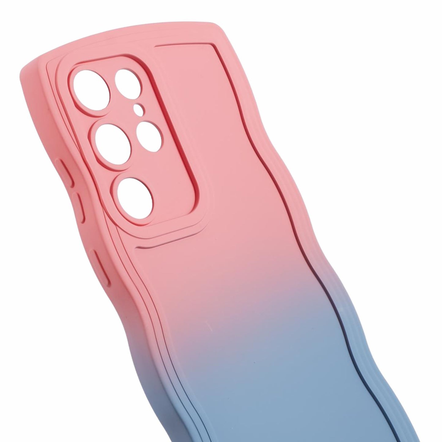 JTW Series Pink/Sky Blue Phone Case Gradient Dual Colour TPU Cover - For Samsung Galaxy S24 Ultra