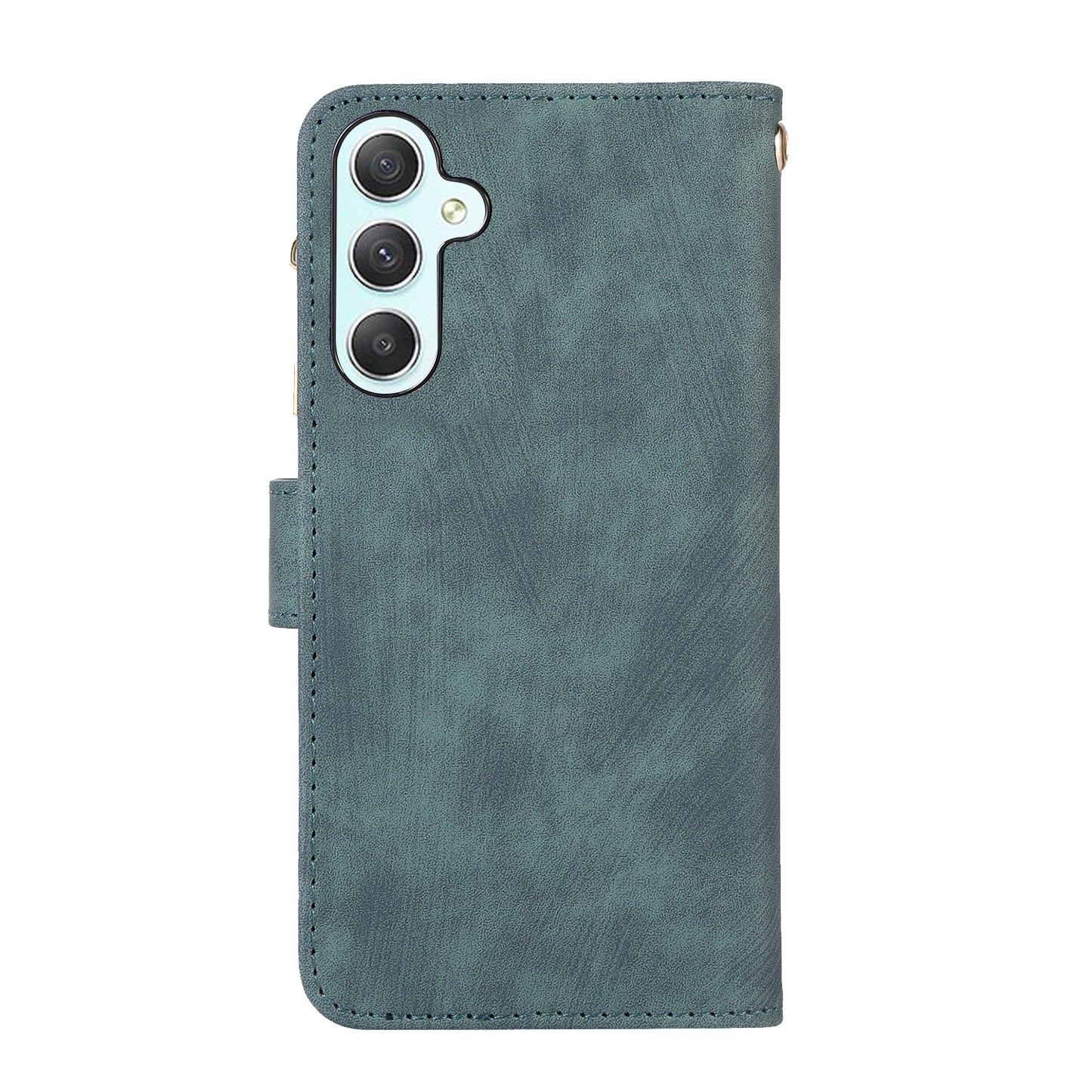 Rhombus Leather Case Stand Card Slots Green Phone Cover - For Samsung Galaxy S24