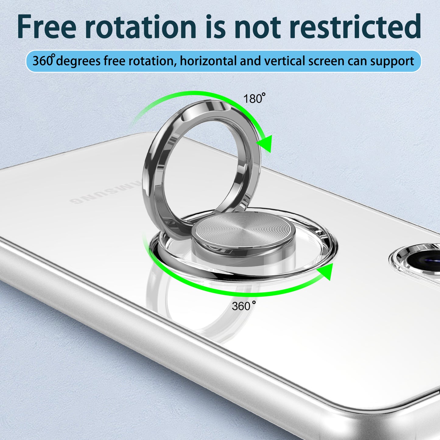 Ring Kickstand Case TPU Phone Cover Ultra Clear - For Samsung Galaxy S24+