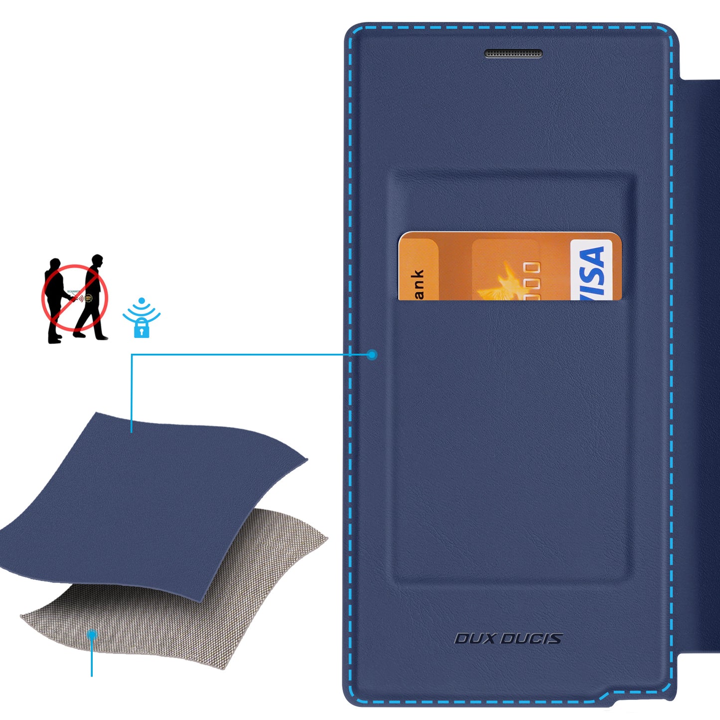 DUX DUCIS Skin X Pro Cell Phone Case Magnetic Ring Kickstand Blue Cover - For Samsung Galaxy S24 Ultra