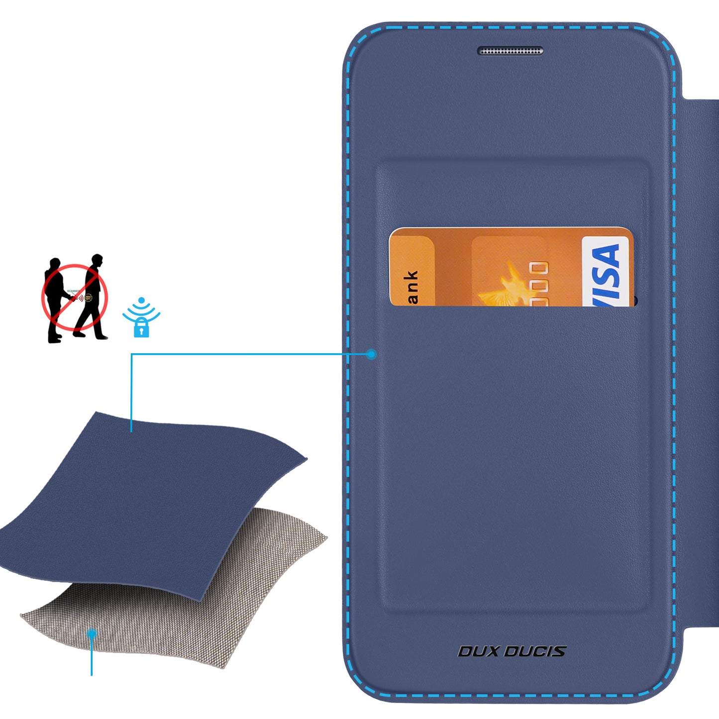 DUX DUCIS Skin X Pro Case RFID Ring Kickstand Blue Cover Compatible with MagSafe - For Samsung Galaxy S24