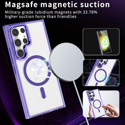 Black Phone Case Clear Compatible with MagSafe Wireless Charging - For Samsung Galaxy S24 Ultra