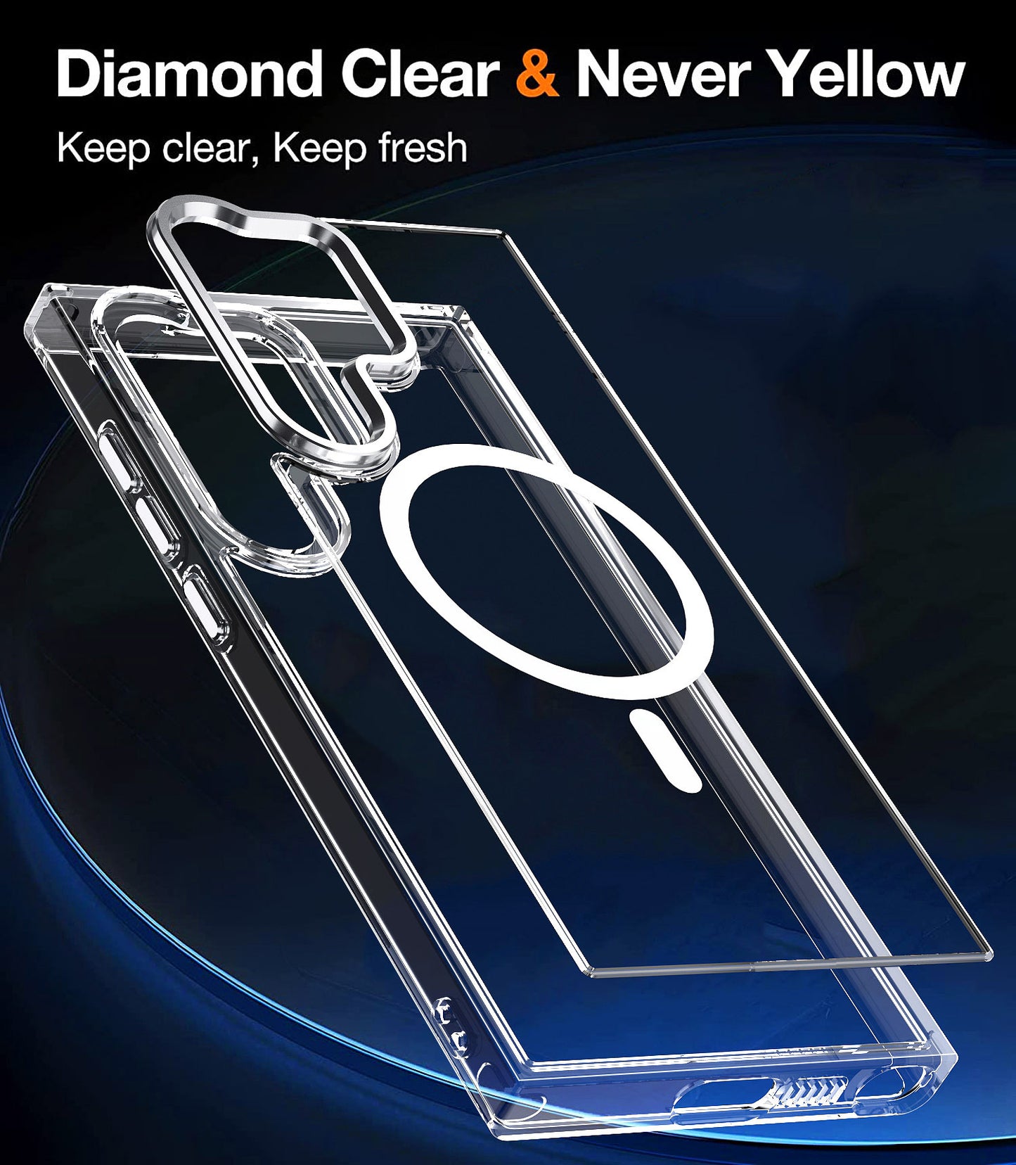 Pink Phone Case Clear Compatible with MagSafe Wireless Charging - For Samsung Galaxy S24 Ultra