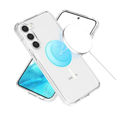 Magnetic Clear Phone Case Shell Hard PC Soft TPU Cover - For Samsung Galaxy S24