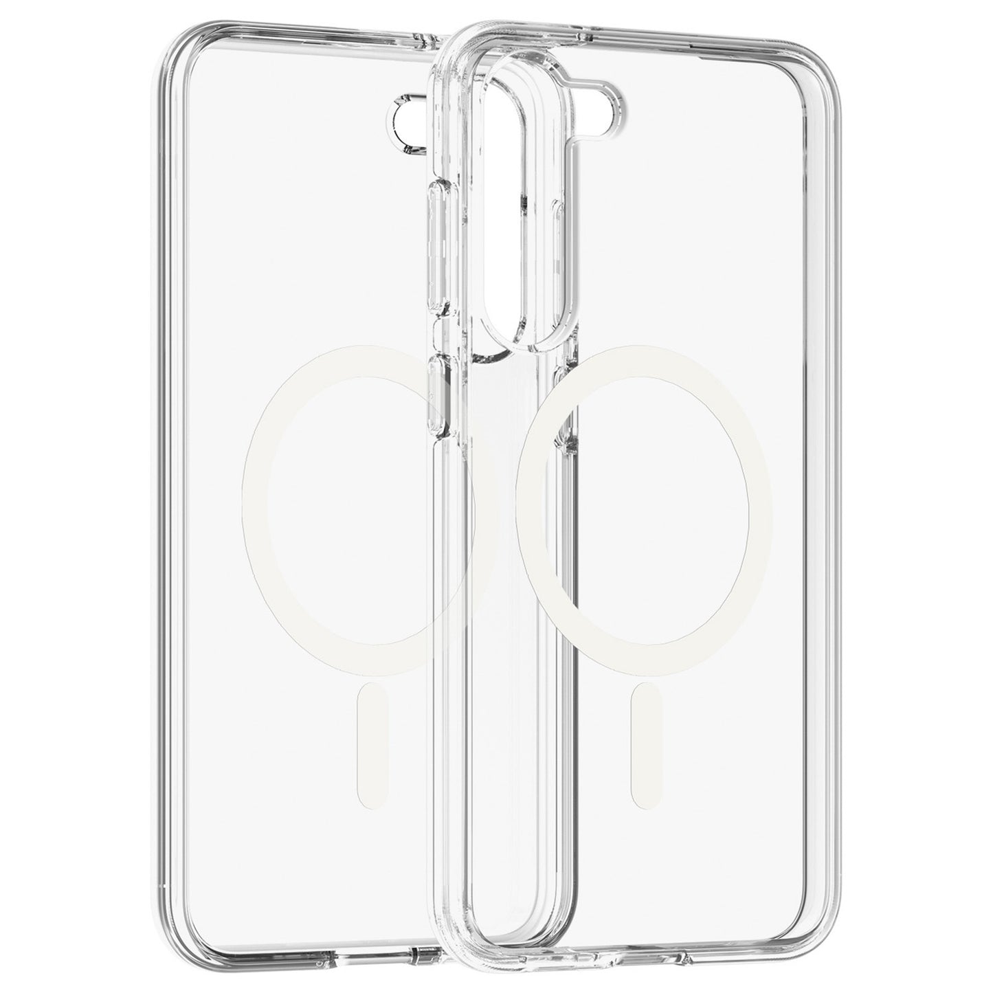 Magnetic Clear Phone Case Shell Hard PC Soft TPU Cover - For Samsung Galaxy S24