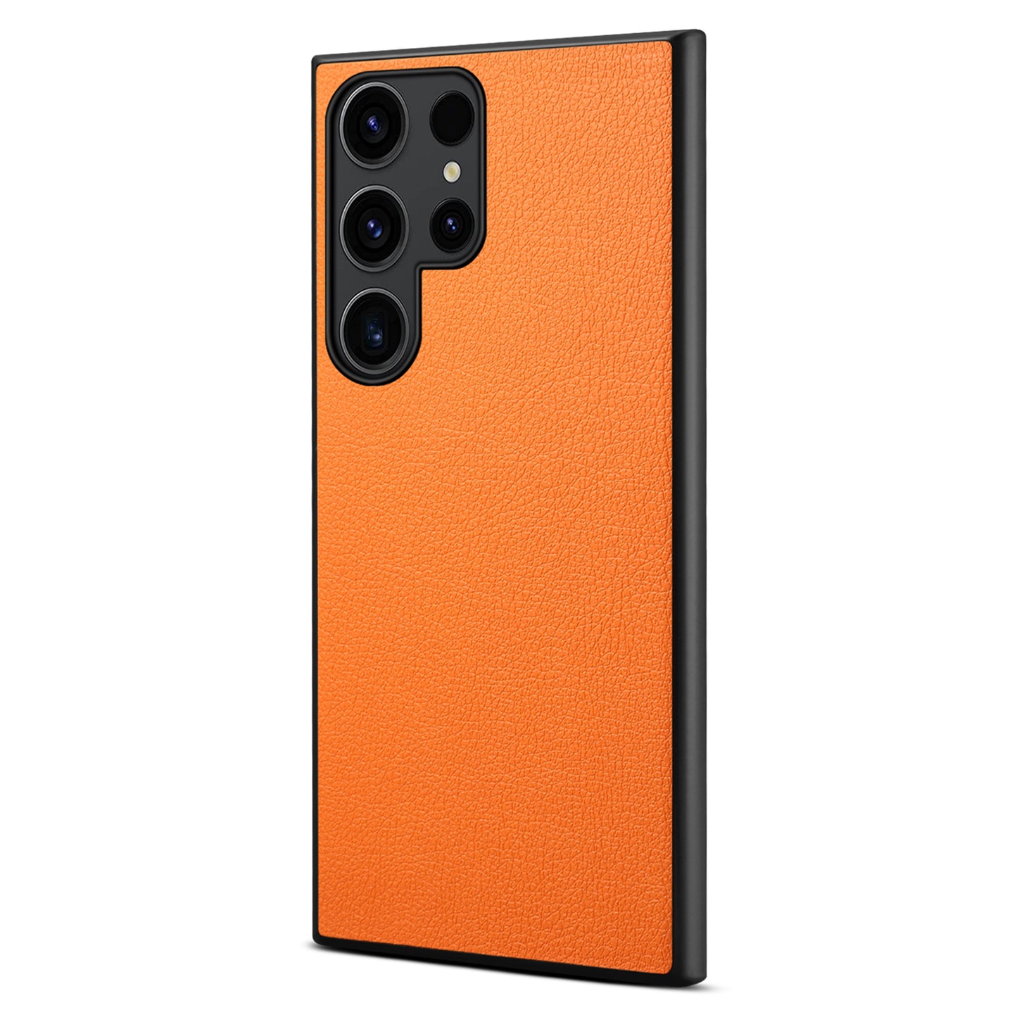 Calf Texture Anti-fall PC + TPU + PU Orange Leather Phone Case - For Samsung Galaxy S24 Ultra