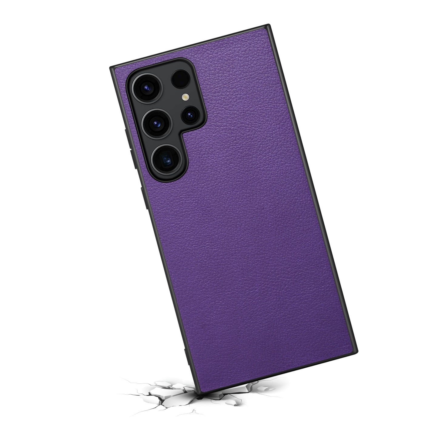 Calf Texture Anti-fall PC + TPU + PU Purple Leather Phone Case - For Samsung Galaxy S24 Ultra