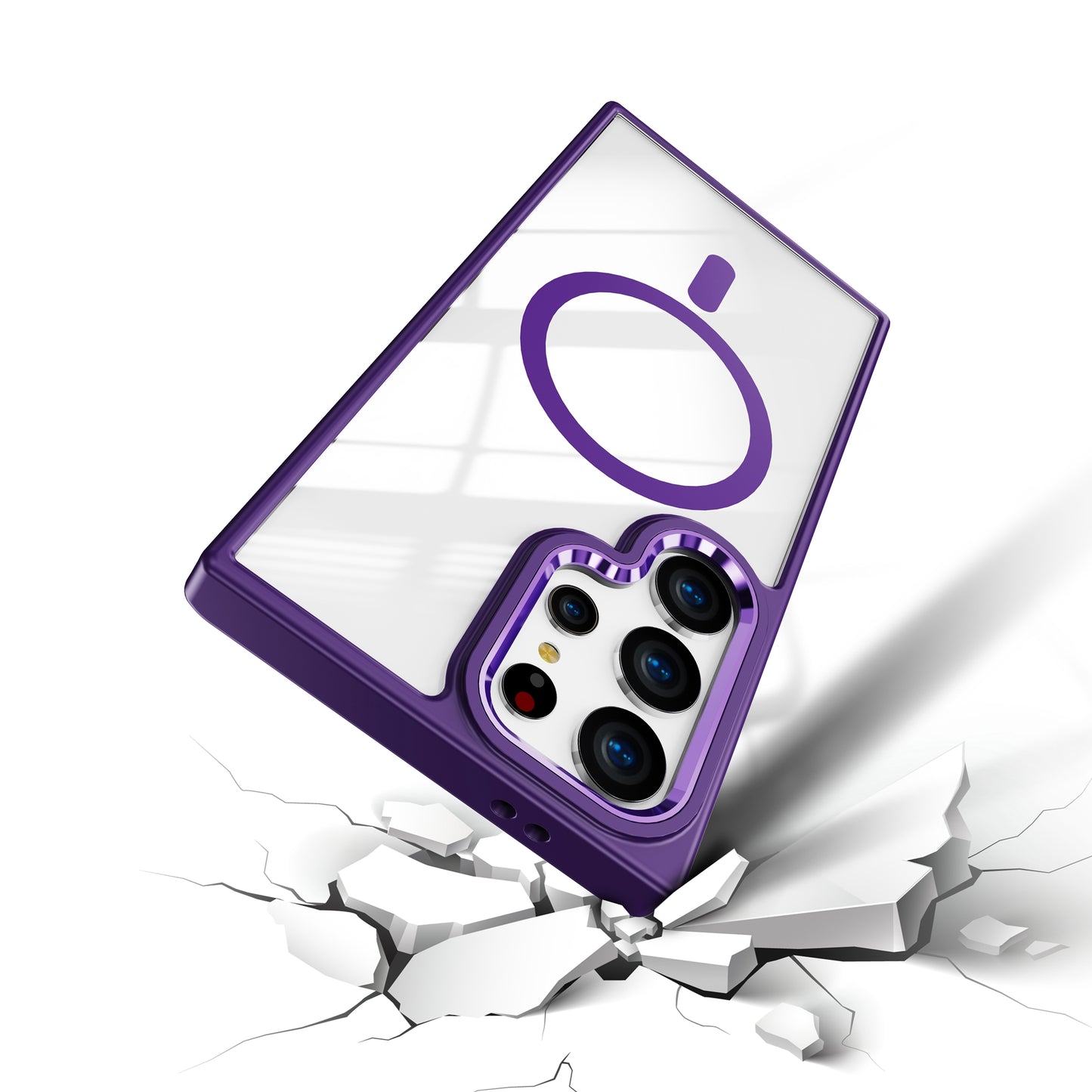 TPU + Acrylic Clear Matte White Phone Cover Compatible with MagSafe - For Samsung Galaxy S24 Ultra