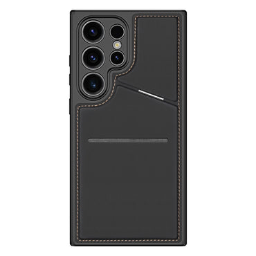 DUX DUCIS Rafi II Series Magnetic Black Phone Case with Card Slots Kickstand - For Samsung Galaxy S24 Ultra