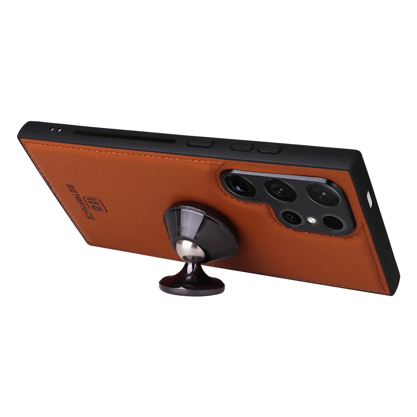 BETOPNICE Leather Case Magnetic Detachable Brown Phone Cover - For Samsung Galaxy S24 Ultra