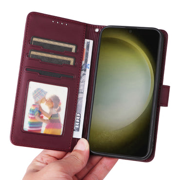 BETOPNICE Leather Case Wallet Detachable 2-in-1 Wine Red Phone Cover - For Samsung Galaxy S24+