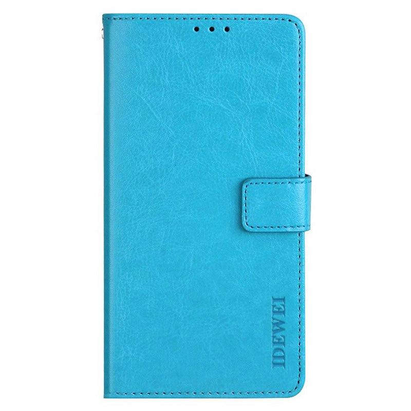 IDEWEI Sky Blue Leather Case Crazy Horse Phone Wallet Stand - For Samsung Galaxy S24