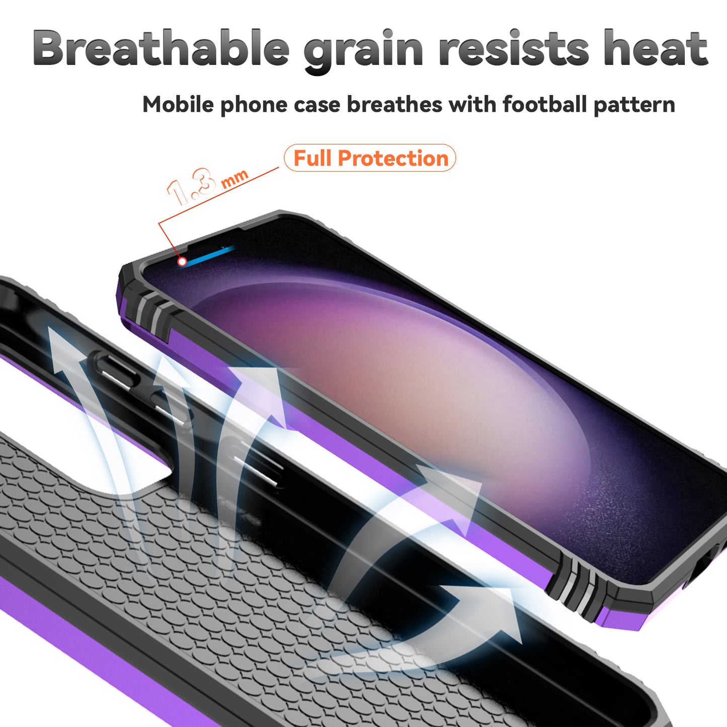 Case with Camera Slide Protector Kickstand PC+TPU Purple Phone Cover - For Samsung Galaxy S24