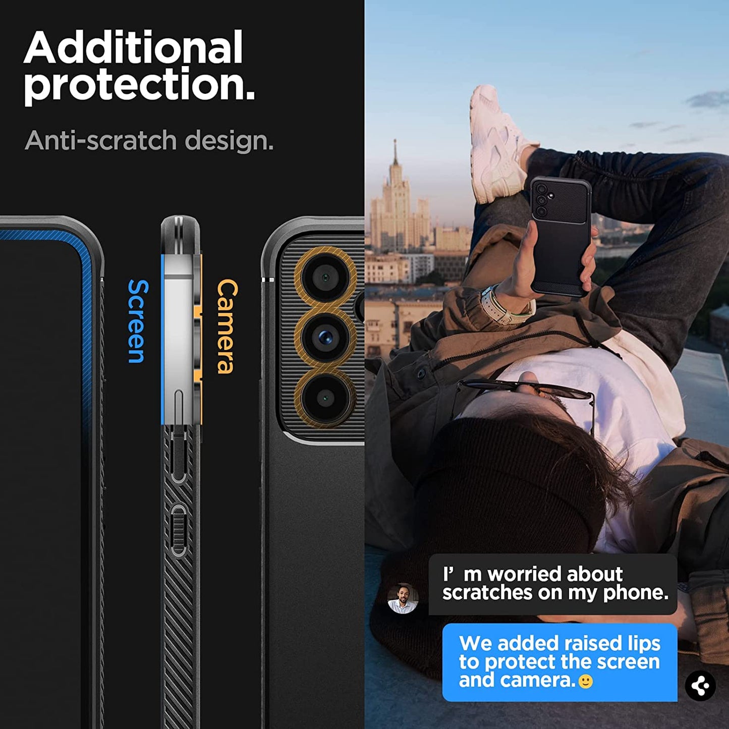Spigen Rugged Armor Matte Black Case - For Samsung Galaxy A54