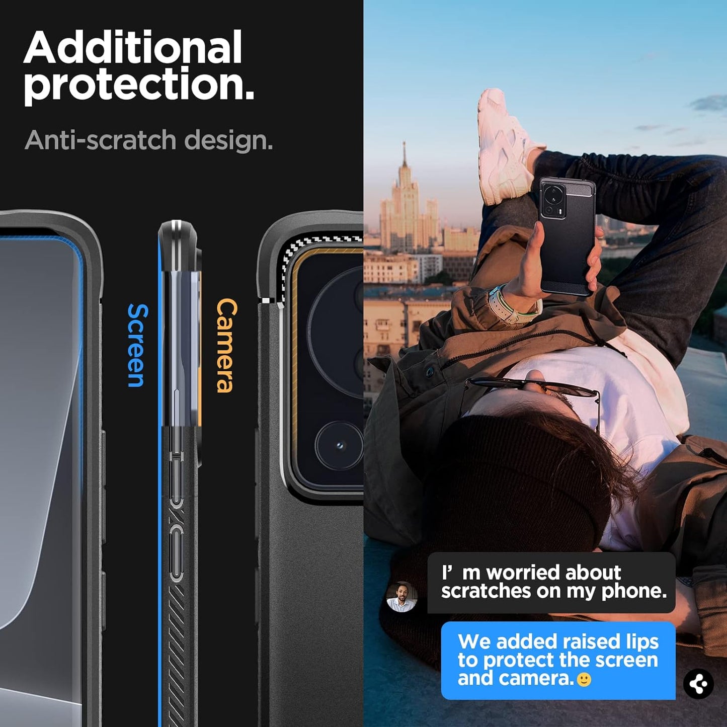 Spigen Rugged Armor Matte Black Case - For Xiaomi 13 Lite