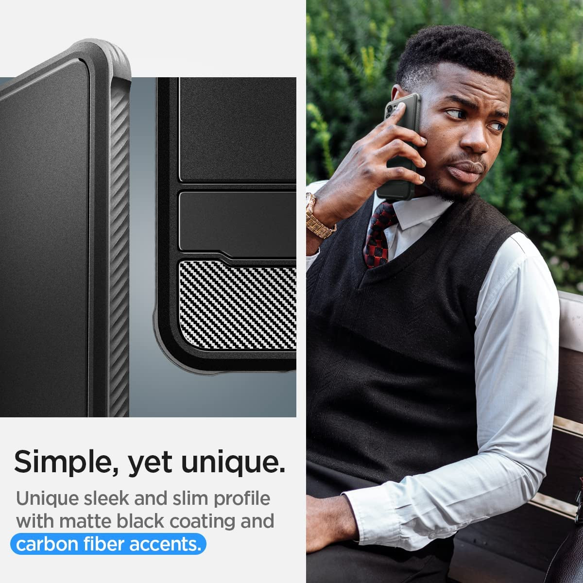 Spigen Rugged Armor Matte Black Case - For Samsung Galaxy S23+ - mosaccessories