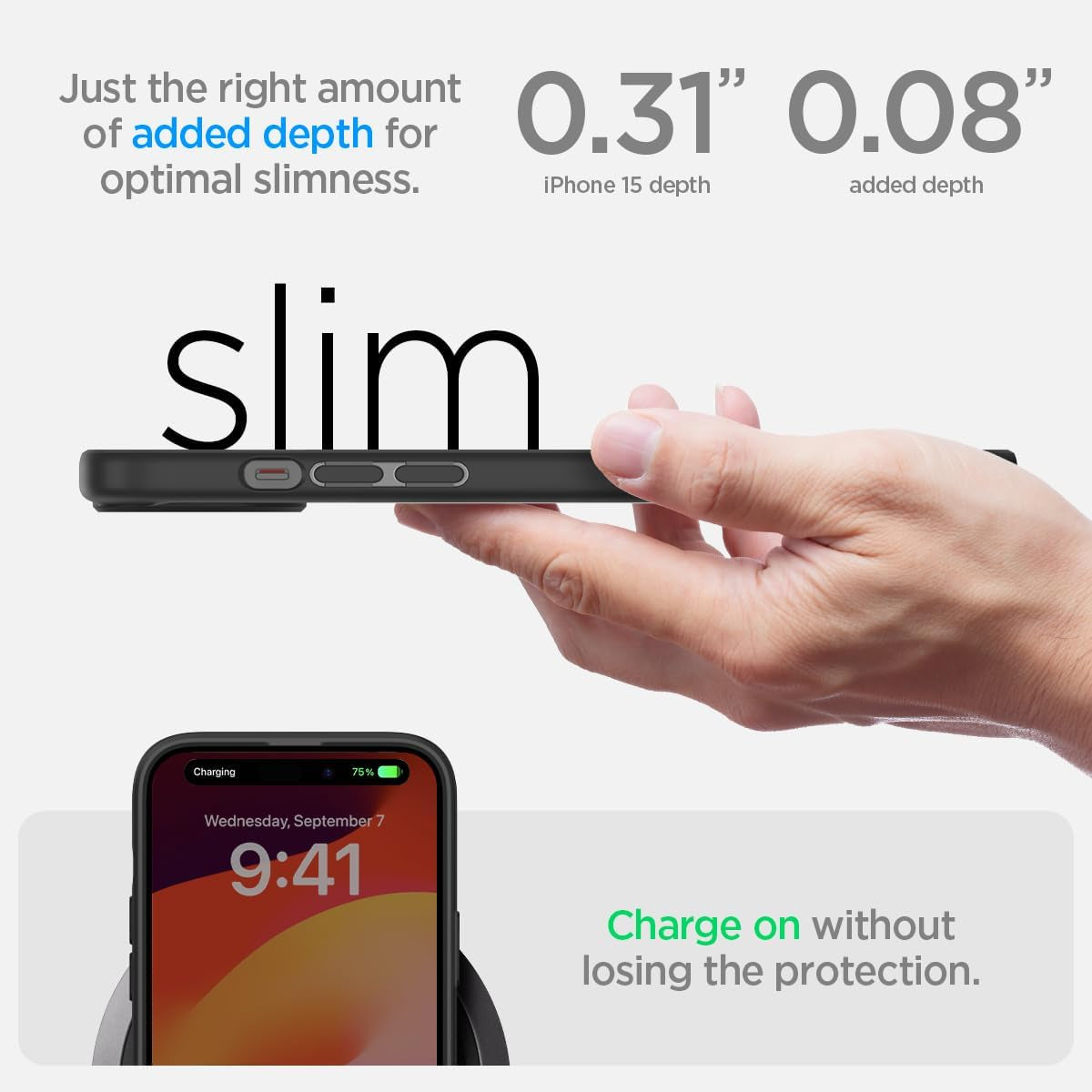 Spigen Ultra Hybrid Matte Black Military Grade Shockproof Case - For iPhone 15 - mosaccessories