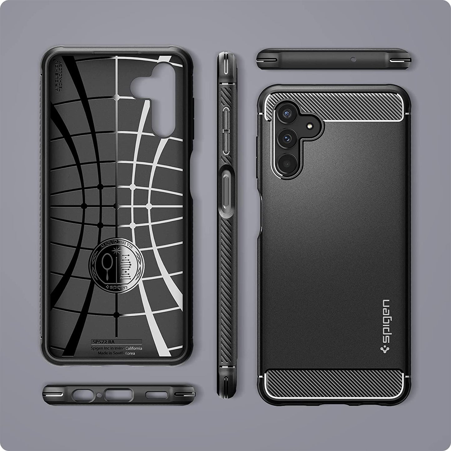 Spigen Rugged Armor Matte Black Case - For Samsung Galaxy A13 5G / A04s - mosaccessories