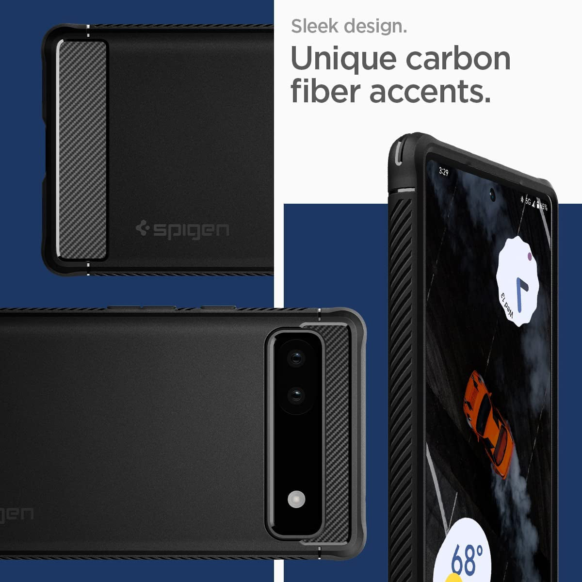 Spigen Rugged Armor Matte Black Case - For Google Pixel 6a - mosaccessories