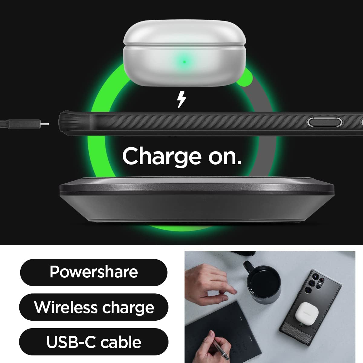 Spigen Rugged Armor Matte Black Case - For Samsung Galaxy S23 Ultra - mosaccessories