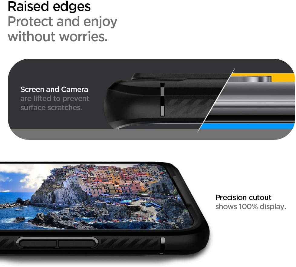 Spigen Rugged Armor Matte Black Case - For Samsung Galaxy S20+ - mosaccessories