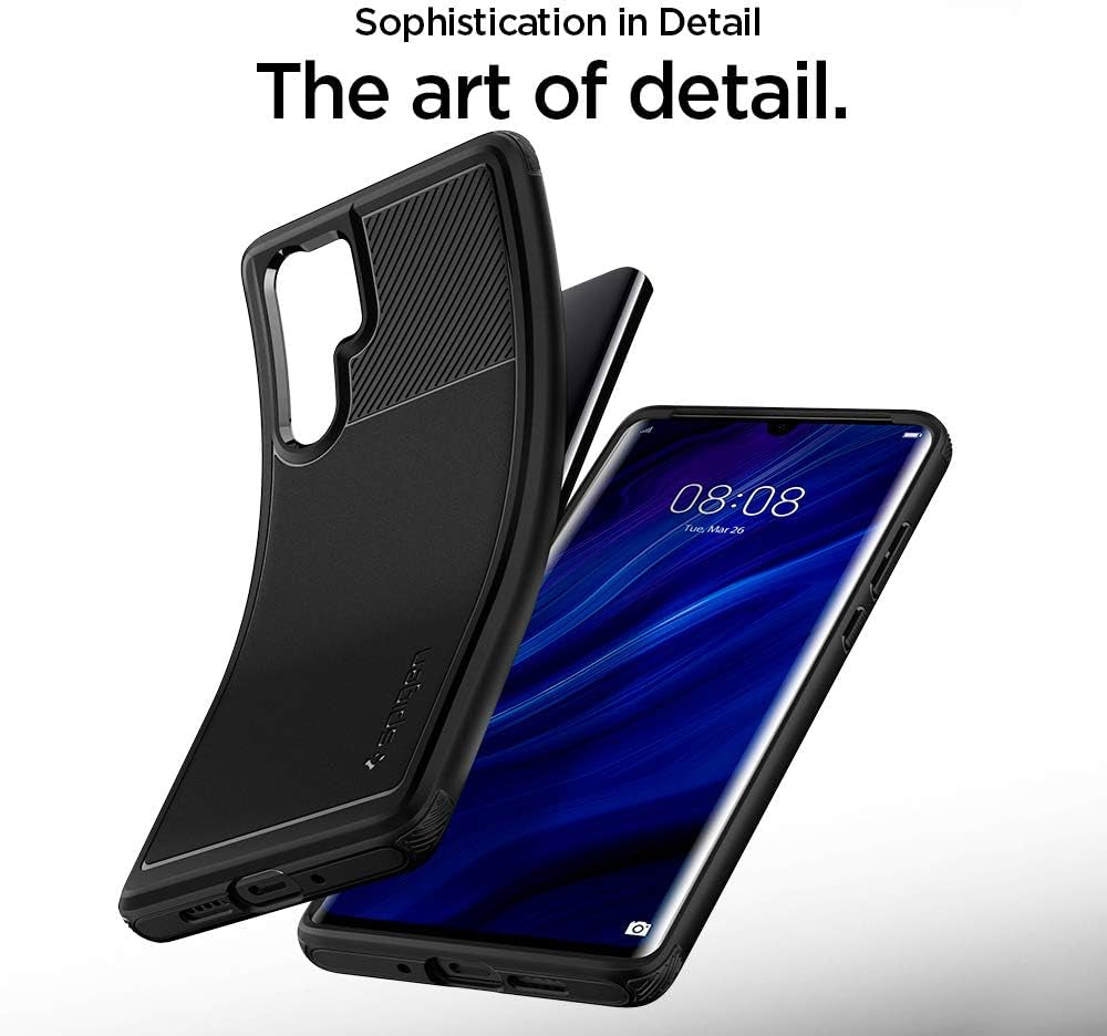 Spigen Rugged Armor Matte Black Case - For Huawei P30 Pro - mosaccessories
