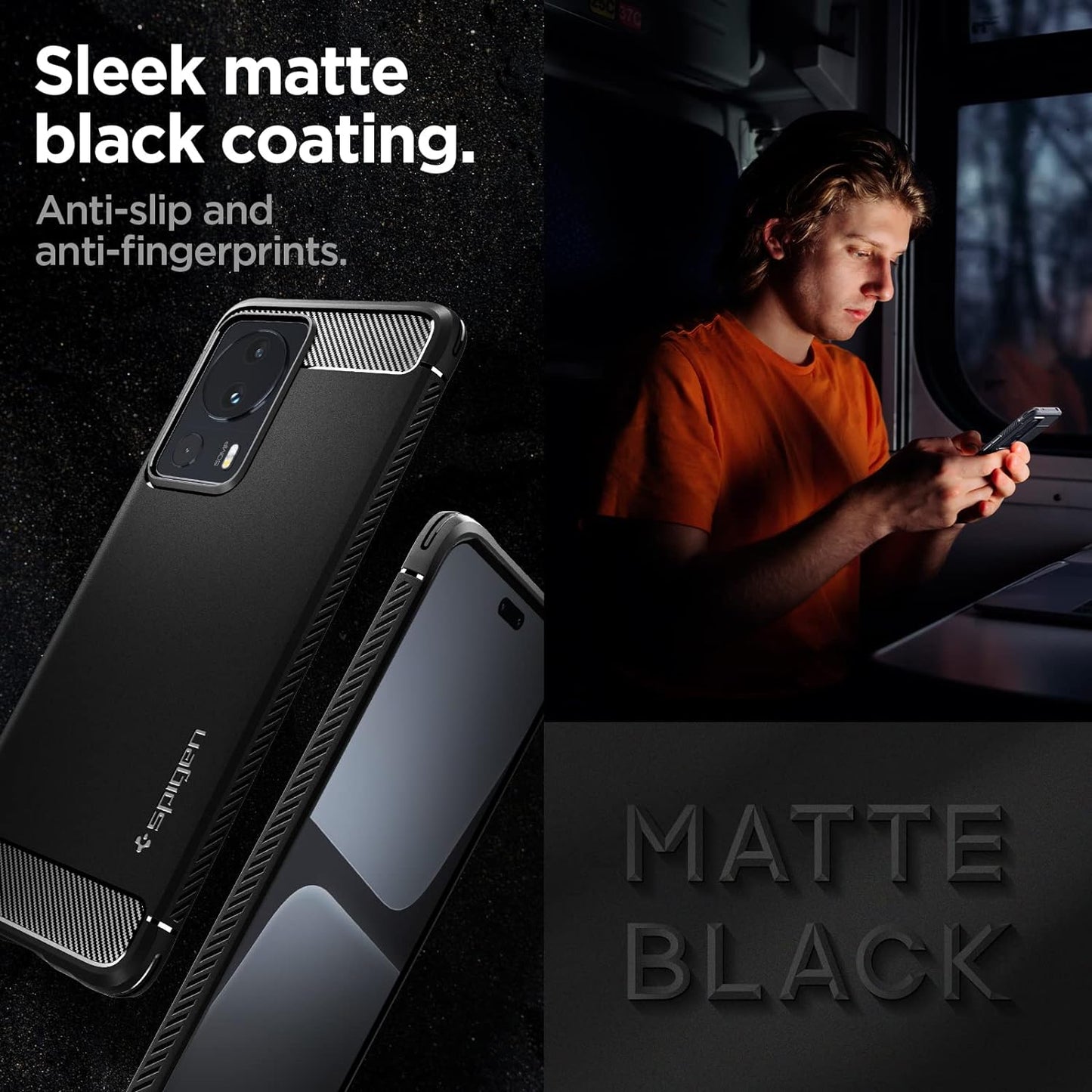 Spigen Rugged Armor Matte Black Case - For Xiaomi 13 Lite