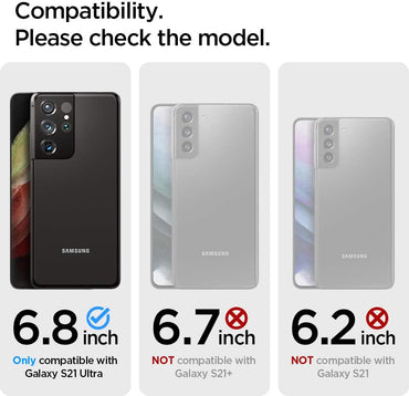 Spigen Rugged Armor Matte Black Case - For Samsung Galaxy S21 Ultra - mosaccessories