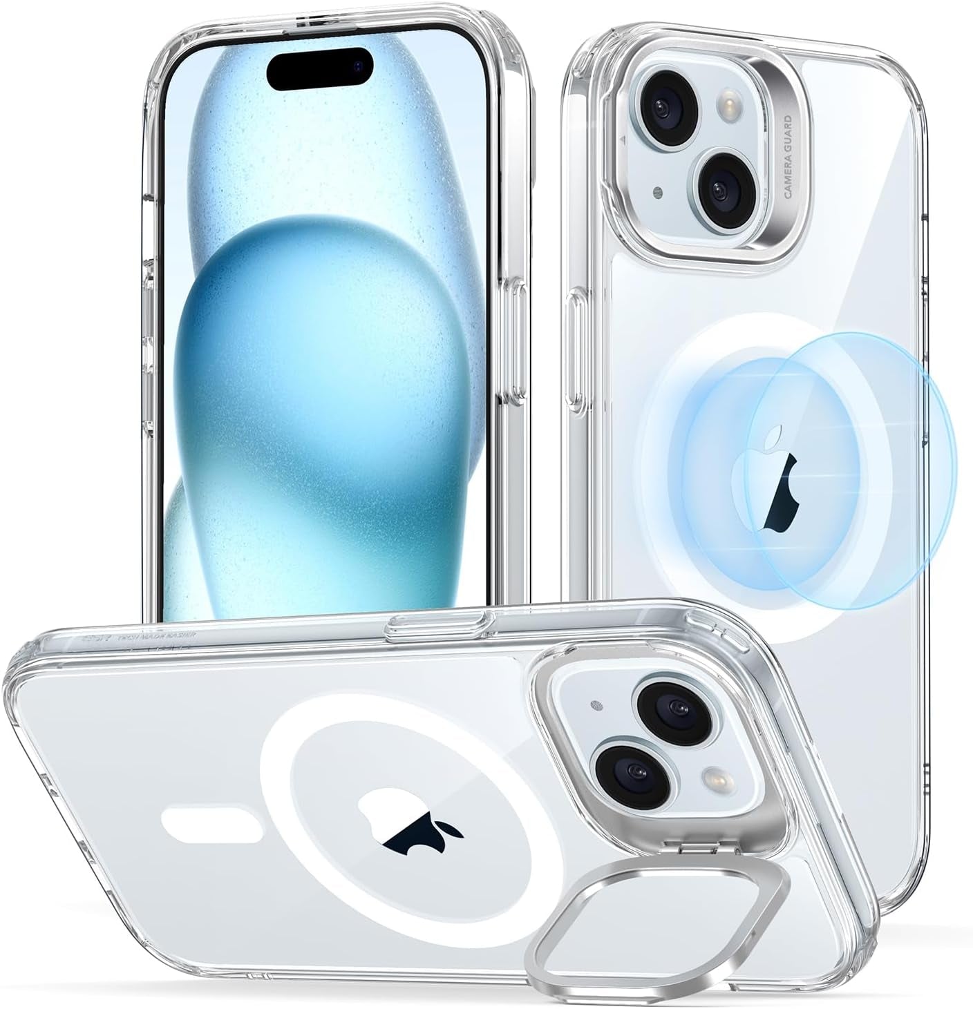 ESR Cloud Kickstand Halolock MagSafe Silicone Case - For iPhone 15 - mosaccessories